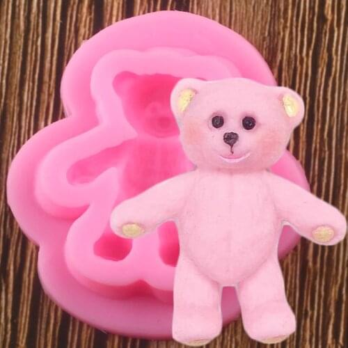 3D Bear Silicone Mold DIY Cupcake Topper Fondant Molds Baby Birthday Cake Decorating Tools Candy Clay Chocolate Gumpaste Moulds