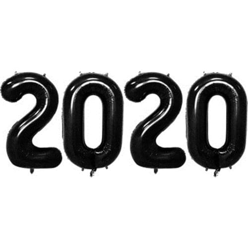 40 Inch Black New Year Wedding Festival Decoration Digital Aluminum Foil Balloon Large Digital Aluminum Foil Balloon