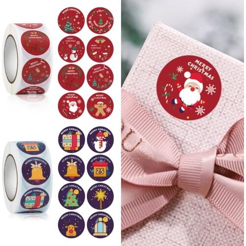 500pcs Candy Bag Sticker Merry Christmas Decor for Home Christmas Tree Elk Ornaments Christmas Gifts Decor Navidad Xmas New Year