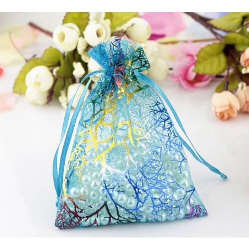 9*12 cm) 100 pcs/lot Organza bags Wedding Gift bag Jewelry Candy Bag wedding souvenir wedding christmas decoration supplies bag