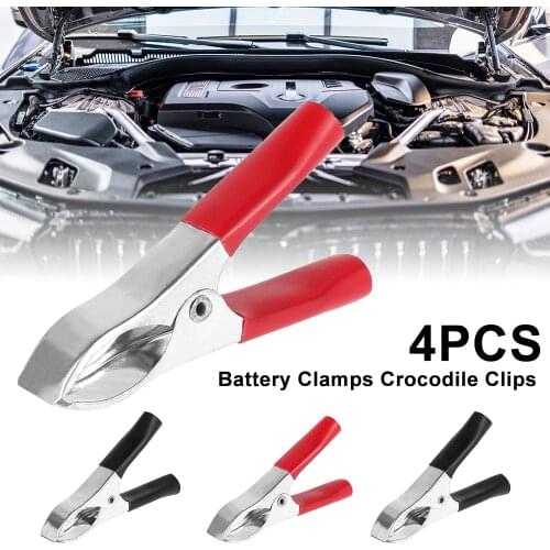 4pcs 10A 20A 30A 50A Alligator Clip Crocodile Adapter Banana Plug Probe Clip for Multimeter Pen Test lead Cable Insulated