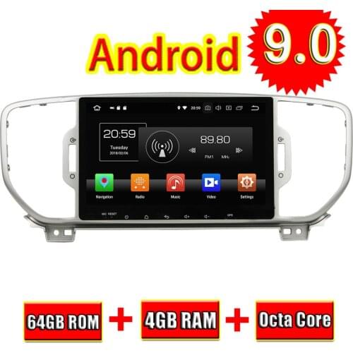 Topnavi 9'' Octa Core Android 9.0 Car Multimedia Player For KIA Sportage 2016 Autoradio GPS Navigation Audio Stereo Bluetooth