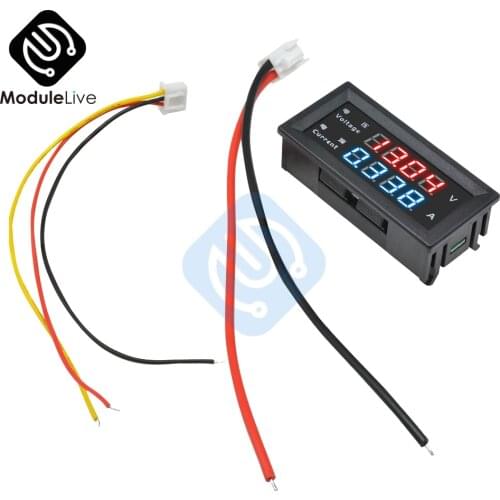 M4430 Mini Digital Voltmeter Ammeter DC 100V 10A Dual LED Display Auto Car Panel Amp Volt Voltage Current Meter Tester Detector