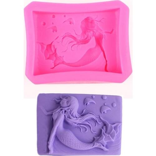 DIY Handmade Soap Mermaid mould chocolate cake decorating tools DIY baking fondant silicone mold F0447