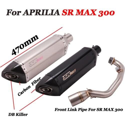 For Aprilia SR max300 MAX 300 Full System Motorcycle Exhaust Modified Front Middle Link Pipe Carbon Fiber Muffler With DB Killer
