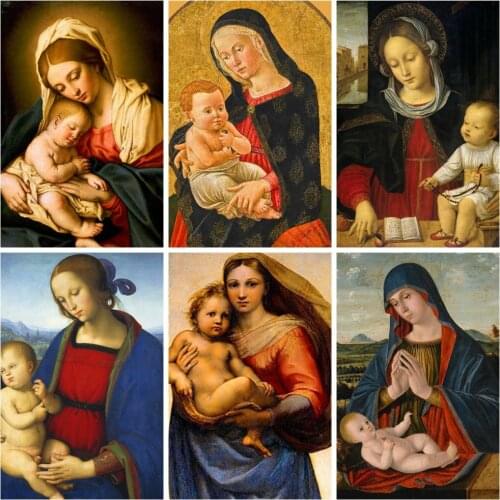 HUACAN Diamond Painting Virgin Mary Kids Diamond Embroidery Sale Religion Rhinestones Mosaic Cross Stitch Decortion