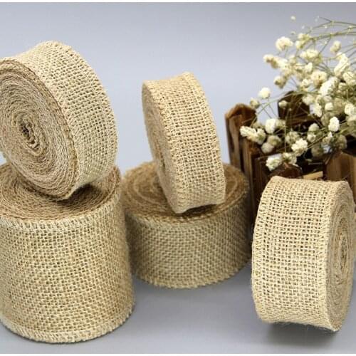 Beautiful 5meters/roll jute rope linen ribbon DIY handmade Christmas wedding craft lace linen roll Clothing, packaging gifts