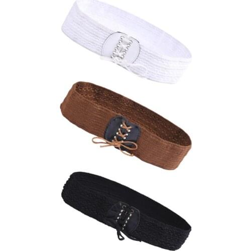 Fashion New Fine Design Women’s Elastic Clothing Belts Students Women Elegant Wide Belt Around Waist Band Sequins Dress Belt