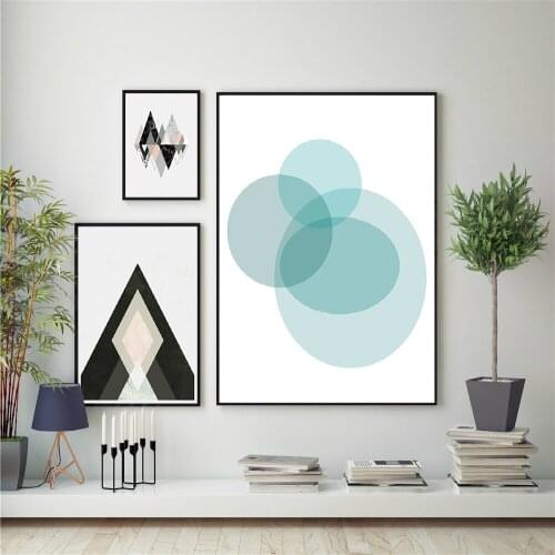 Nordic Geometry Black White Wall Art Decoration Artwork Painting Wall Pictures Kids Room for Living Room Canvas Poster Prints
