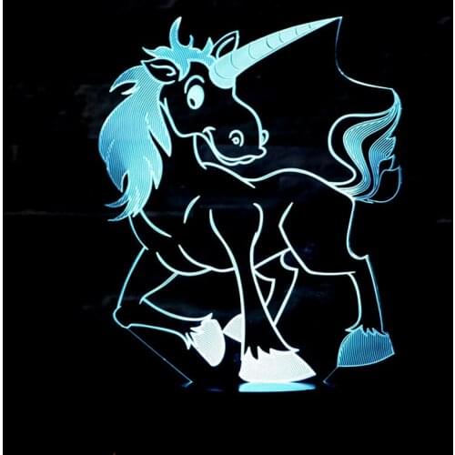 Cute Unicorn Head Led Night Light Animal Desk Table Lamps l For Children Party Bedroom Decor Kids Gifts