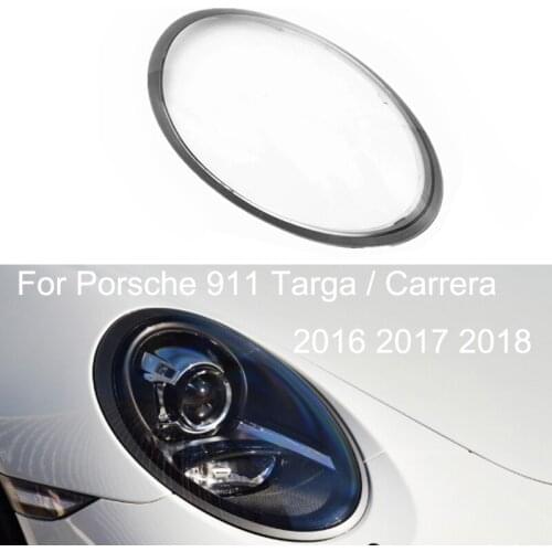 Car Headlight Lens For Porsche 911 Targa / Carrera 2016 2017 2018 Headlamp Cover Replacement Auto Shell