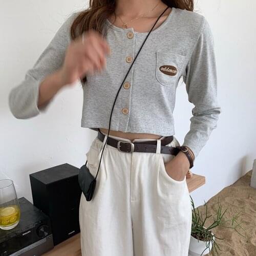 Casual Single-breasted Letter T-shirt Womens T-shirts Tops Japanese Kawaii Ulzzang Female Korean Harajuku Clothes For Women