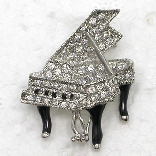 Clear Rhinestone Piano Pin brooches Fashion Enamel brooch C2106 A