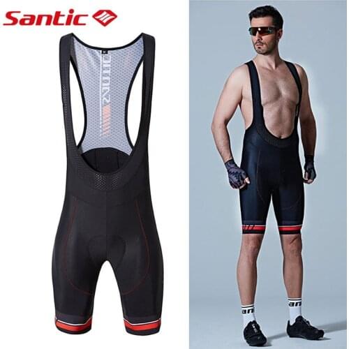 Santic Men Cycling Bib Shorts MTB Road Bike Bib Shorts Pro 4D 6 Hours Padded Bib Shorts Breathable Ciclismo Summer Bicycle Short
