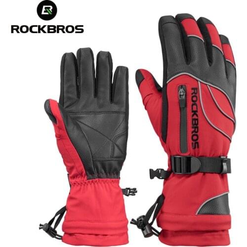 ROCKBROS Waterproof Ski -30 Gloves Winter Windproof Snowmobile Snowboard Gloves Snow Men Women Snowboarding girls Skiing Gloves