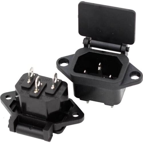 Waterproof IEC320 C13 C14 Wired AC Power Socket Receptacle Connector Electric Bicycle Car Battery Charging Outlet 15A 10A