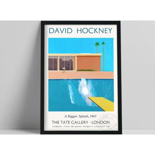 British David Hockney Exhibition Poster, Hockney Pool With Two Figures Wall Painting, Popular Art Prints, Swiming Wall Stickers