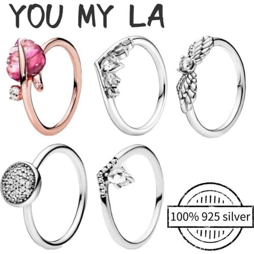 2021 New Valentines Day 925 Sterling Silver Zircon Rings Fit Original Pando For Women Engagement Anniversary Jewelry