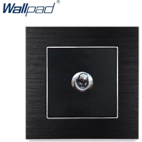 1 Gang Toggle Light Switch Wallpad EU UK Luxury Wall ON OFF Switch Satin Metal Panel
