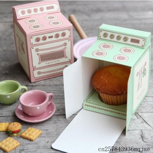 100pcs Vintage Oven Gift Boxes Cupcake Box Muffin Box Party Wedding Favor