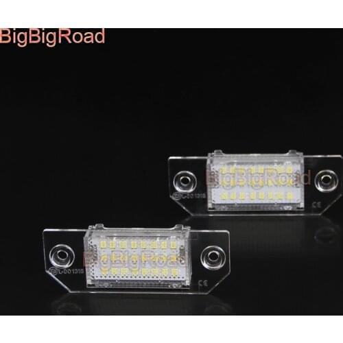 BigBigRoad For Ford Focus Sedan 2009~2014 LED Car License Plate Light Number Frame Lamp LED Lights