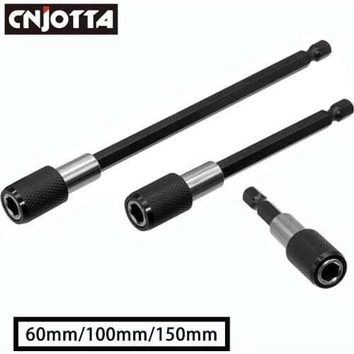 1/4 Inch Hex Shank Quick Release Screwdriver Magnetic Bit Holder with Adjustable Collar Extension Bar 60mm 100mm 150mm