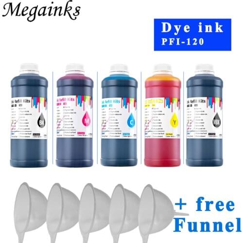 Refill Dye ink 1000ML each BK C M Y MBK PFI120 PFI 120 dye ink for Canon TM200 TM205 TM300 TM305 200 205 300 305 printer inks