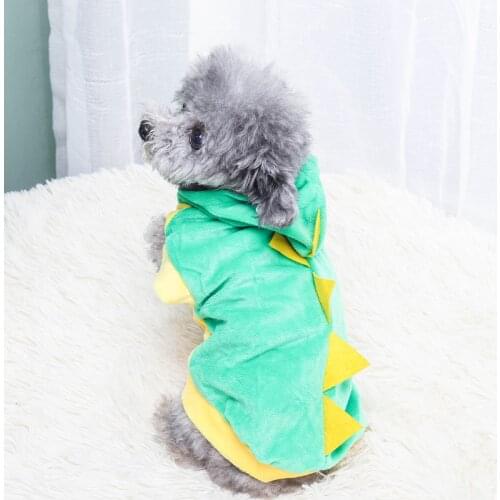 Pet Cat Clothes Funny Dinosaur Costumes Coat Winter Warm Cat Cloth For Small Cats Kitten Hoodie four-legged Puppy Dog Clothes