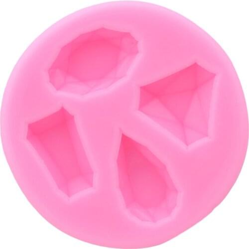 Gem Diamond Crystal Shape Silicone Fondant Soap 3D Cake Mold Cupcake Jelly Candy Chocolate Decoration Baking Tool Moulds