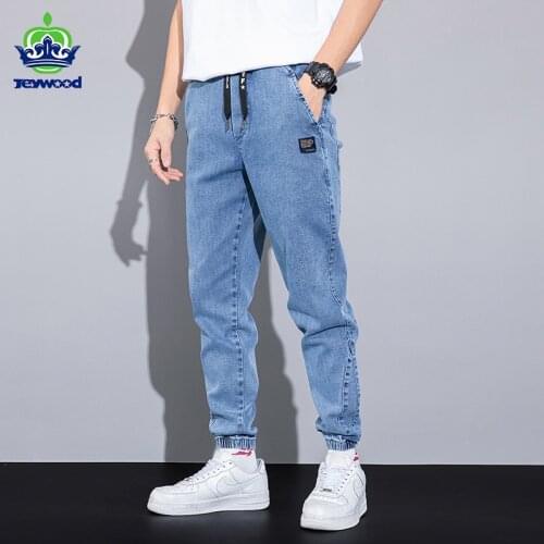Spring Summer Blue Cargo Jeans Men Streetwear Denim Jogger Pants Baggy Harem Jean Trousers Male Oversize Large size4 5 6 7XL 8XL