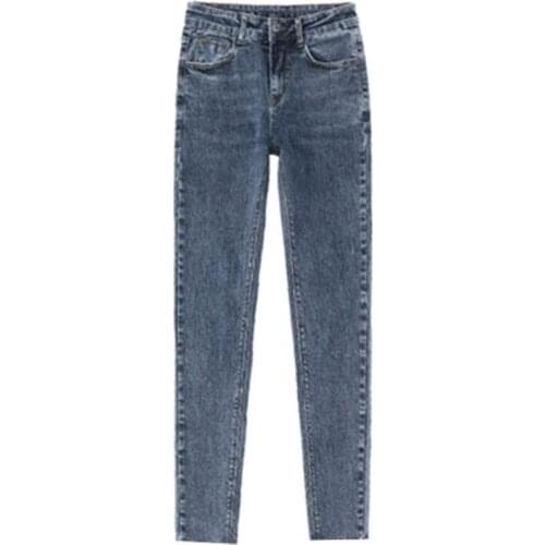 BG1699 Spring autumn new 2021 women fashion high-waisted tight show thin elastic jeans cheap wholesale