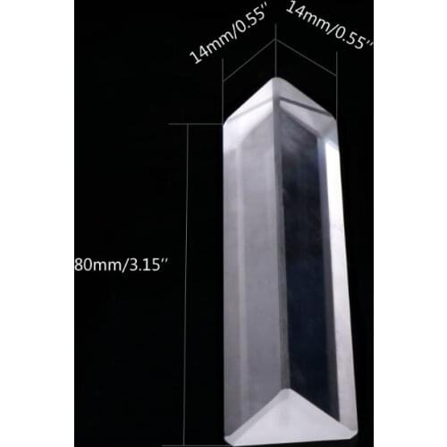 K9 Optical Glass Right Angle Reflecting Triangular Prism For Teaching Light Spectrum