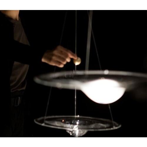 Nordic Creative Glass Halo Chandelier Water Drop Ripples Flying Saucer Atrium Hotel Bar Themed Restaurant Lighting