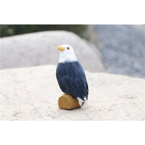 Small black eagle model plastic&feathers mini eagle doll gift about 5x5x11cm xf3011