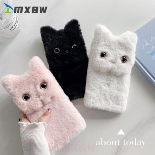 Cute Cat Ears Phone Case For iPhone 13 12 11 Pro Max 12 mini XR XS Max X 8 7 6 6s Plus SE 2020 Plush Back Cover