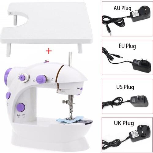 Mini Portable Pedal Sewing Machines Dual Speed Double Thread Electric Automatic Tread Rewind Sewing Machine with Extension Table
