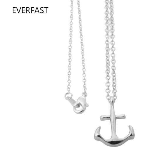Everfast 1pc Gold Silver Color Anchor Pendant Collar Necklaces Trendy Fashion Anime Couple Love Sailor Necklace Dropshipping