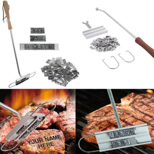 DIY Barbeque Grill Meat Steak Branding Iron With Changeable Letter Tool Name Set BBQ Tools