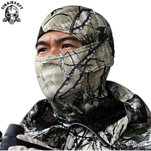 SINAIRSOFT Tactical Snow Camo Outdoor Motorcycle Ski Hood Hunting Paintball Tactical Protection Full Face Mask Multicam Militar