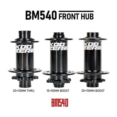 KOOZER BM540 Front Bicycle Hub FR/AM/DH MTB Hub Thru or BOOST 110*20MM 32 Holes 110x15MM 2 Sealed Bearings