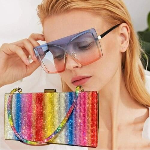 Diamond Wedding Clutch Purse and Handbag Elegant Womens Evening Bag Luxury Designer 2021 Rainbow Party Crossbody Bag Z022