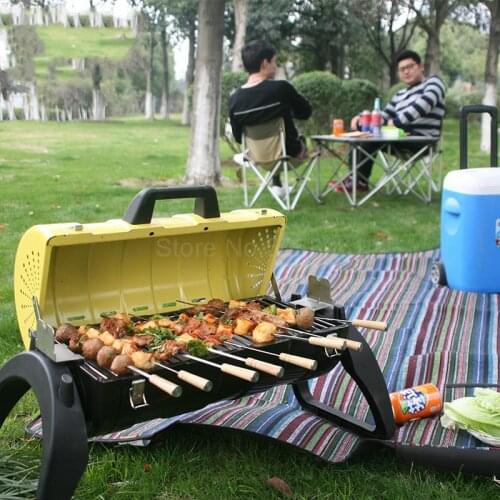 Charcoal grill outdoor A full set of portable grilled carbon stove barbecue for more than 5 people