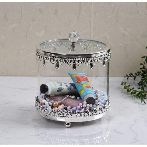 Europe Crystal Glass Bottles Dust-Proof Dessert Candy Jar Tea Caddy Boxes Storage Jar Jewelry Box Home Decoration Accessories