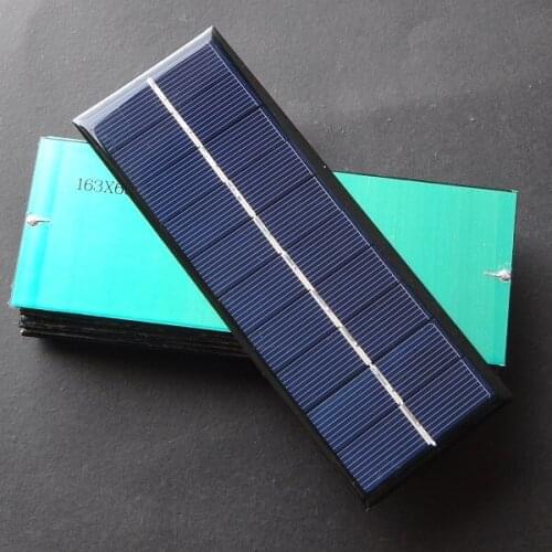 High Qualiy 1.3W 5V Solar Panel Module For Light Battery DIY Portable Solar Cell Phone Charger 163*60MM 10PCS/Lot Free Shipping