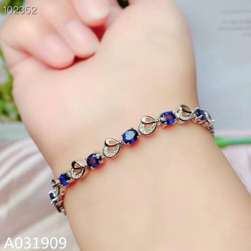 KJJEAXCMY boutique jewelry 925 sterling silver inlaid Natural sapphire fine female Bracelet support detection trendy