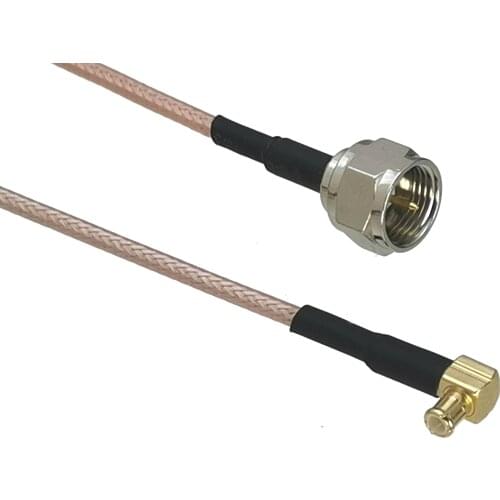 1Pcs RG316 F TV Male Plug to MCX Male Plug Right Angle Jumper Pigtail Cable 4inch~10M