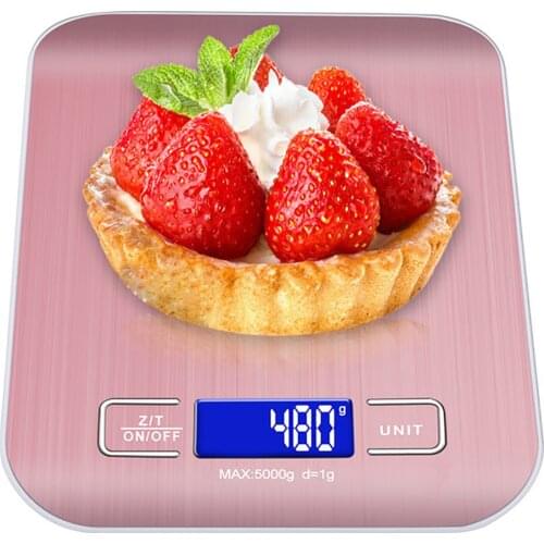 10kg/5Kg 1g Kitchen Scale Stainless Steel Weighing Scale USB Charging Food Postal Balance Measuring Tool LCD Electronic Scales