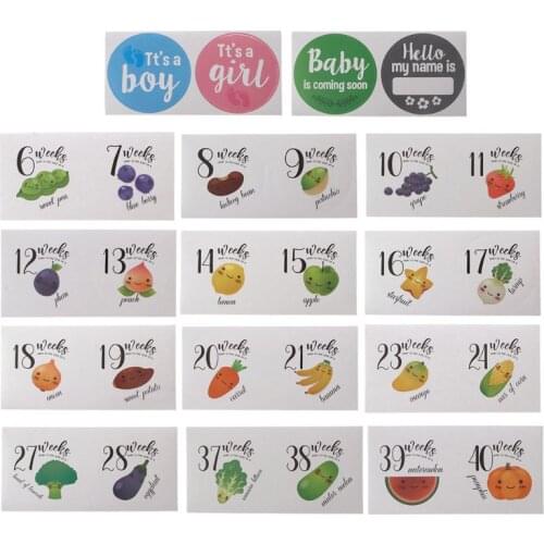 28 Pcs Pregnancy Weekly Belly Growth Stickers for Maternity Mom Photo Prop Keepsake