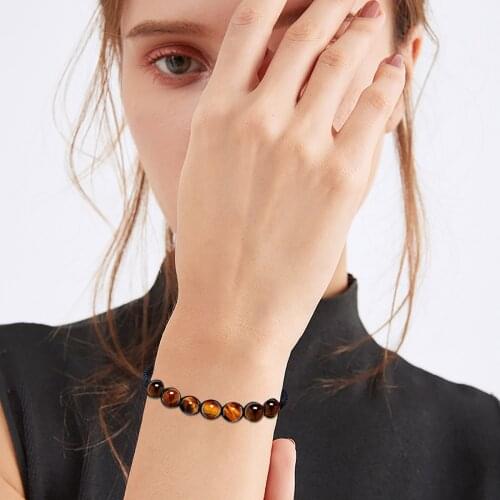 7 Chakra Natural Stone Braided Bracelet Ajustable Lava Tiger Eye Beads Bracelet Women Yoga Healing Bangle Jewelry Gift New