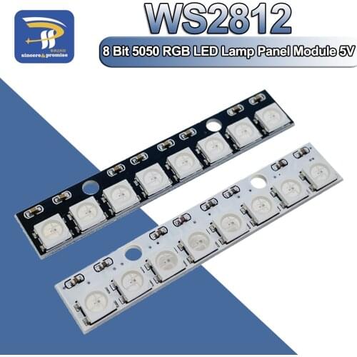 8 channel WS2812 WS2812B WS 2811 5050 RGB LED Lamp Panel Module 5V 8 Bit Rainbow LED Precise for Arduino